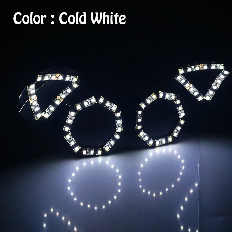 Яркий светодиодный светильник DC12V, очки Rave Cospaly, лазерные концертные привлекательные очки для ночного бара, шоу, флуоресцентные вечерние принадлежности - Цвет: Type 05- White
