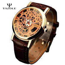 Relogio Masculino YAZOLE Skeleton Mens Watches 2016 Top Brand Luxury Famous gold Wristwatch Men s Clock