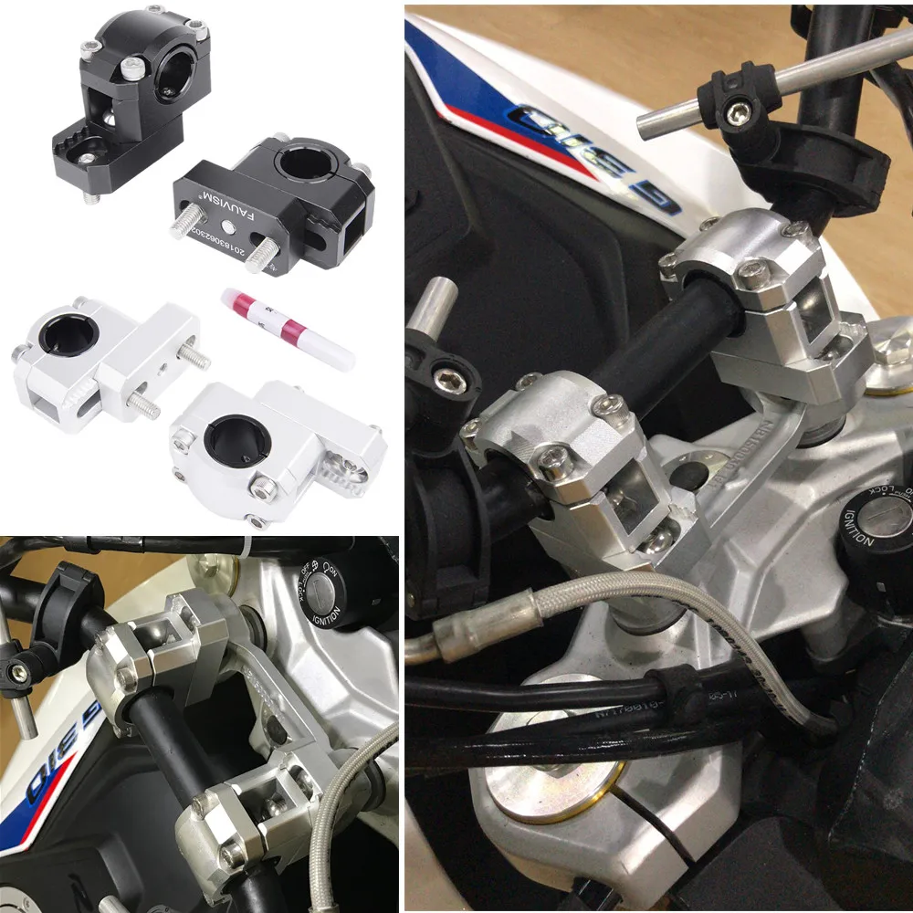 Universal Motorcycle Aluminum Handlebar Riser Kit Rise 28mm 22mm Bar Clamp Mount for Honda ATV Scooter Kawasaki BMW KTM Yamaha | Автомобили