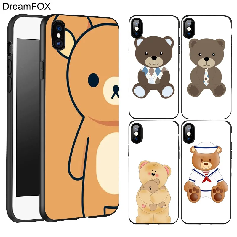 DREAMFOX L140 милый плюшевый медведь черный Мягкий ТПУ силиконовый чехол для Apple iPhone 11