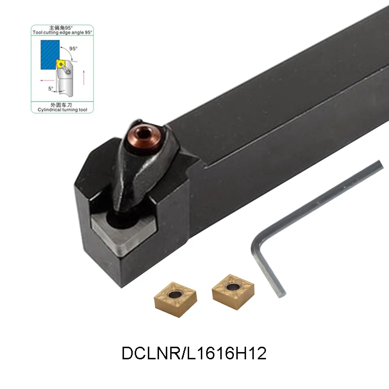 

DCLNR1616H12 DCLNL1616H12 External turning tool holder D-Type compound cylindrical turning tool for CNMG120404 CNMG120408
