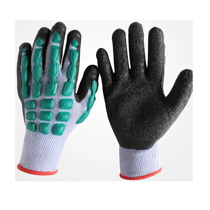 1 Pair Anti Vibration Gloves Coating Garden Gloves Rubber Green