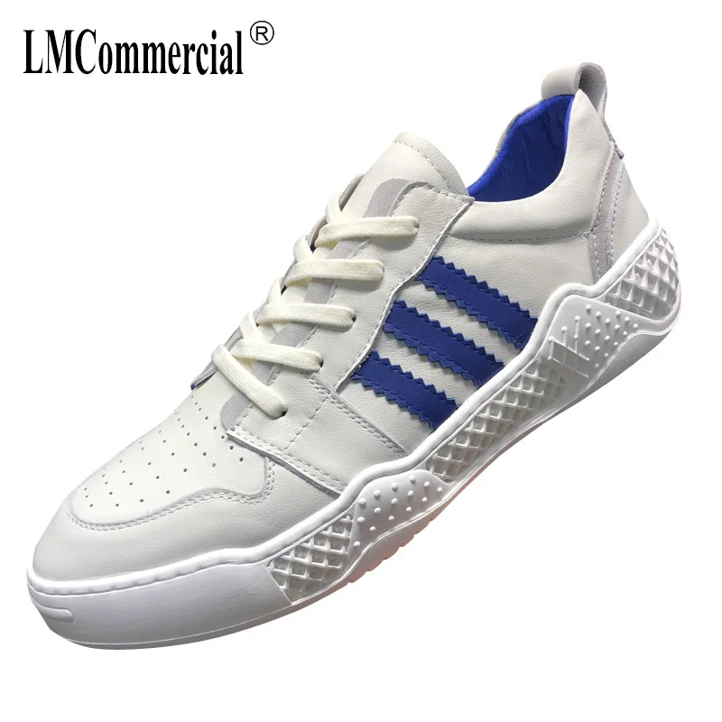 

Spring Summer Genuine Leather White Shoes Mens cowhide Leisure shoes men designer breathable sneakers Leisure shoes British