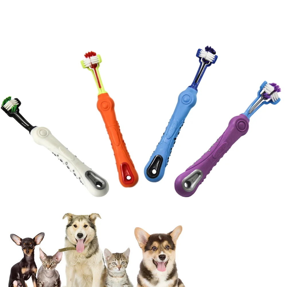 

Hot 3 Sided Dog Toothbrush Pet Teeth Cleansing Dental Oral Care for Small Medium Large Dogs LFD
