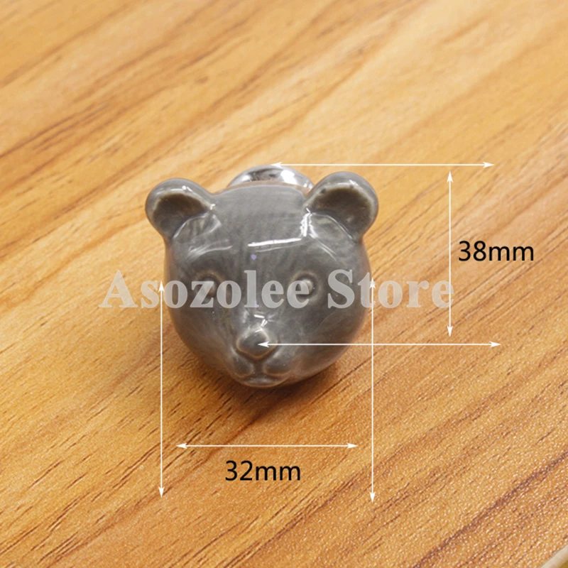 لطيف الكرتون الدب السيراميك الأطفال الاطفال غرفة مقابض باب المطبخ خزانة لخزانة ملابس بأدراج المقابض مجلس الوزراء التأثيرات