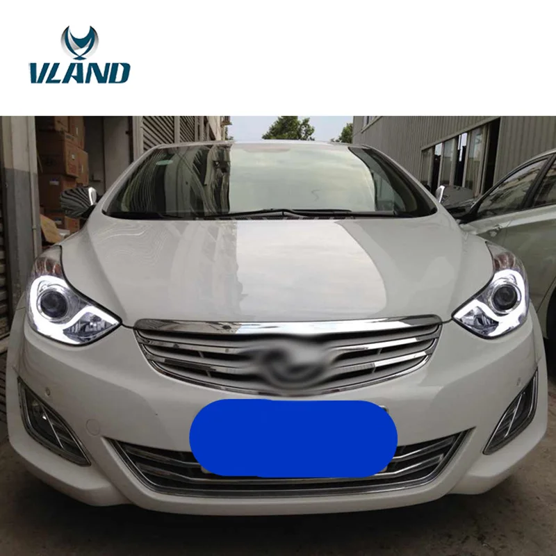 Автомобильные аксессуары от производителя Vland, Головной фонарь для hyundai Elantra 2011-, светодиодный головной светильник с ксеноновой лампой DRL H7