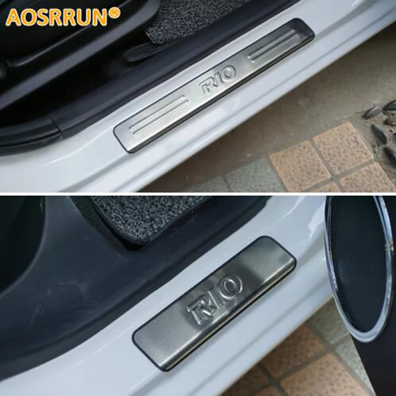 Для KIA RIO k2 2010 2011 2012 2013 2014 2015 2016 седан хэтчбек накладка из нержавеющей стали порог