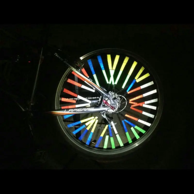 Top 24PCS Bike Riding Wheel Rim Spoke Mount Clip Tube Warning Light Strip Reflector Reflective Outdoor Bicycle 75mm 15