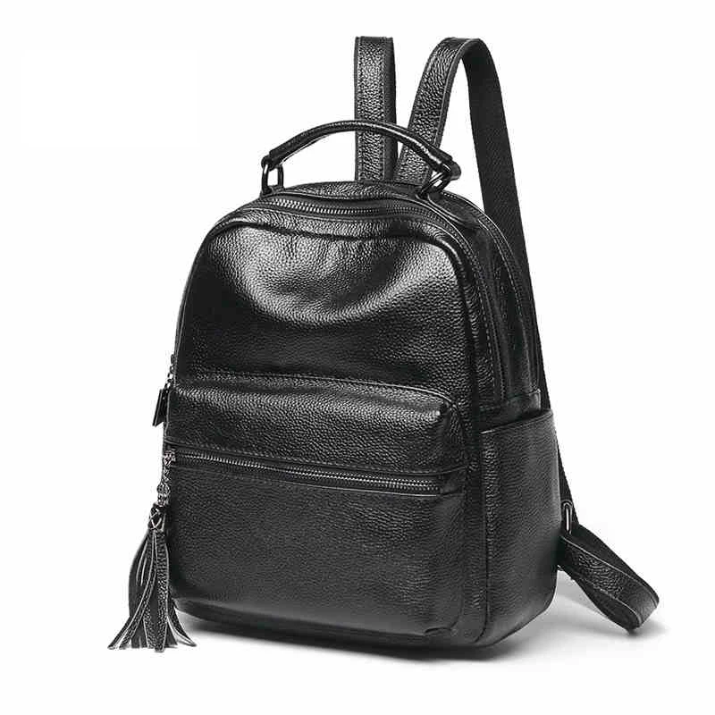

2019 Fashion Backpack Women Genuine Leather Shoulder Bag For Teenage Girls Multi-Function Bagpack Female Phone Pouch