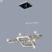 Современный минималистский нержавеющей стали LED площадь хрустальная люстра лампы спальни роскошный гостиная освещения мы-007