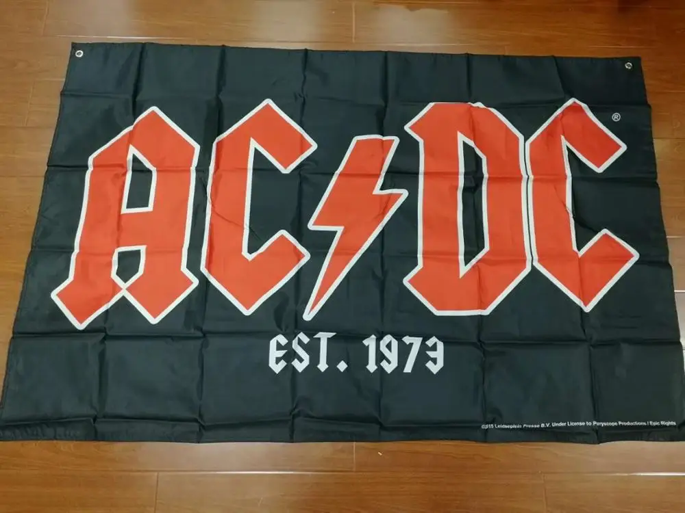 Xiangying полиэстер Висячие ACDC тяжелый металл рок резинка-украшение флаг - Цвет: A