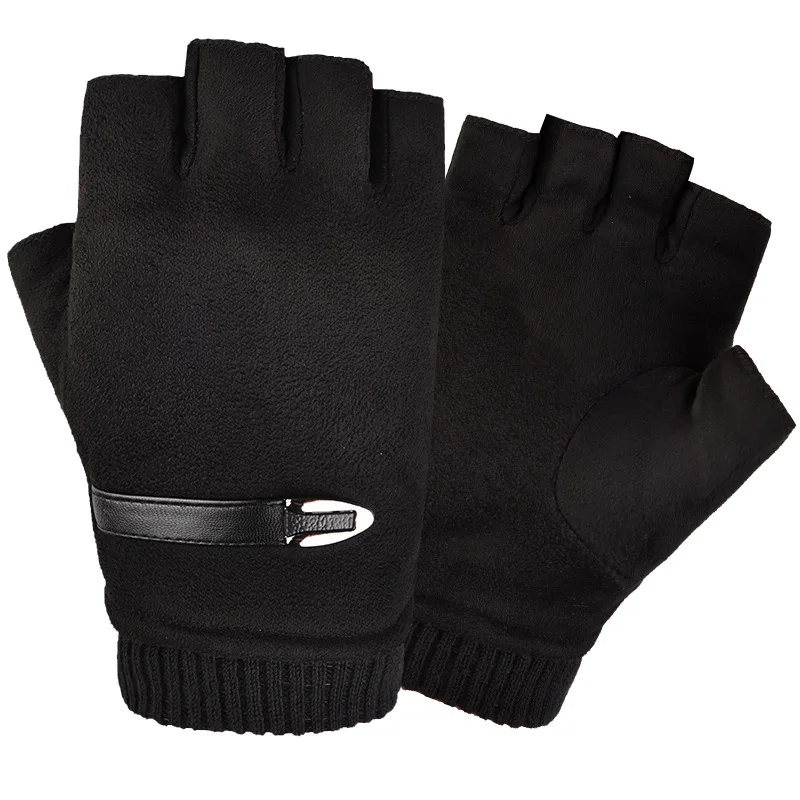 

2019 new black gloves gloves fingerless guantes sin dedos men's fingerless gloves guantes de cuero hombre men's winter gloves