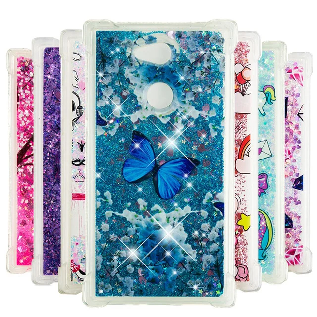

Glitter Dynamic Liquid Case For Sony Xperia XZ2 Compact L2 XA1 XA2 XZ1 XZ Premium G8142 Quicksand Soft TPU Fundas B31