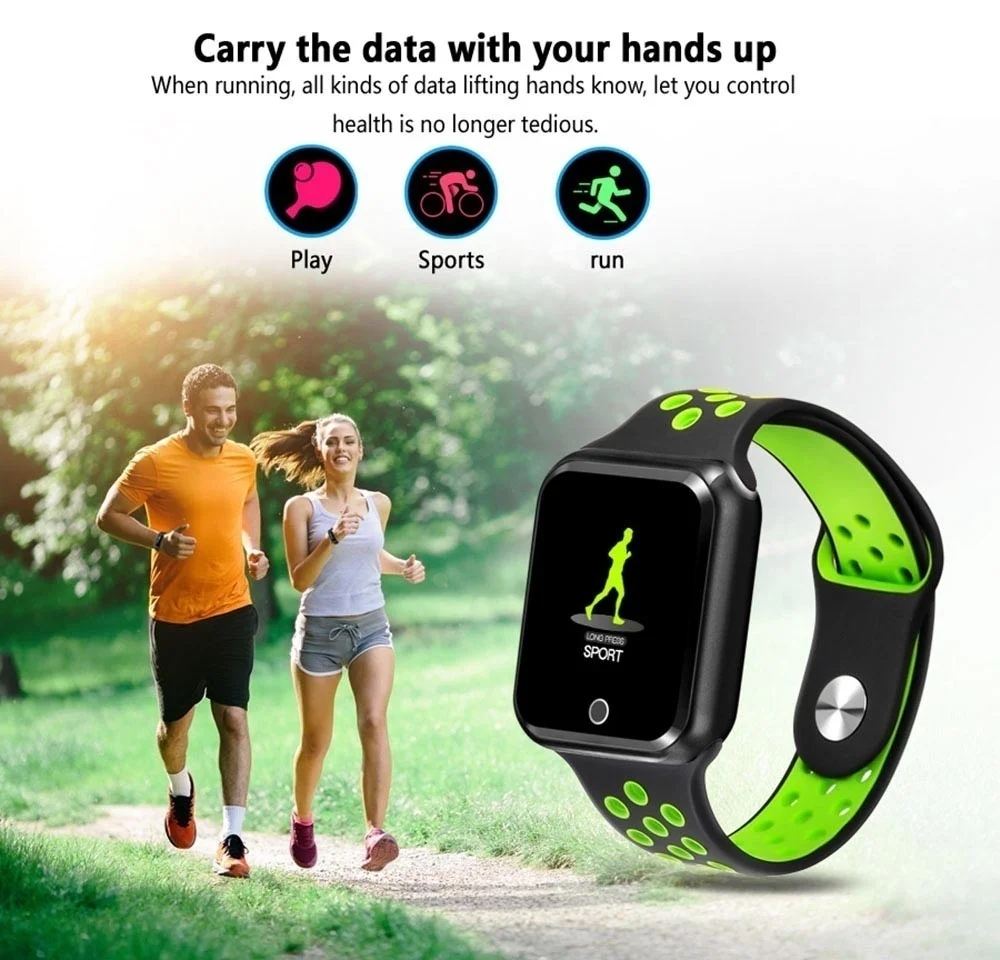 Fashion Multi-colors IP67 Bluetooth Watch BT 4.0 Calls Reminder Message Push Pedometer Sleep Monitor Heart Rate Smart Watch