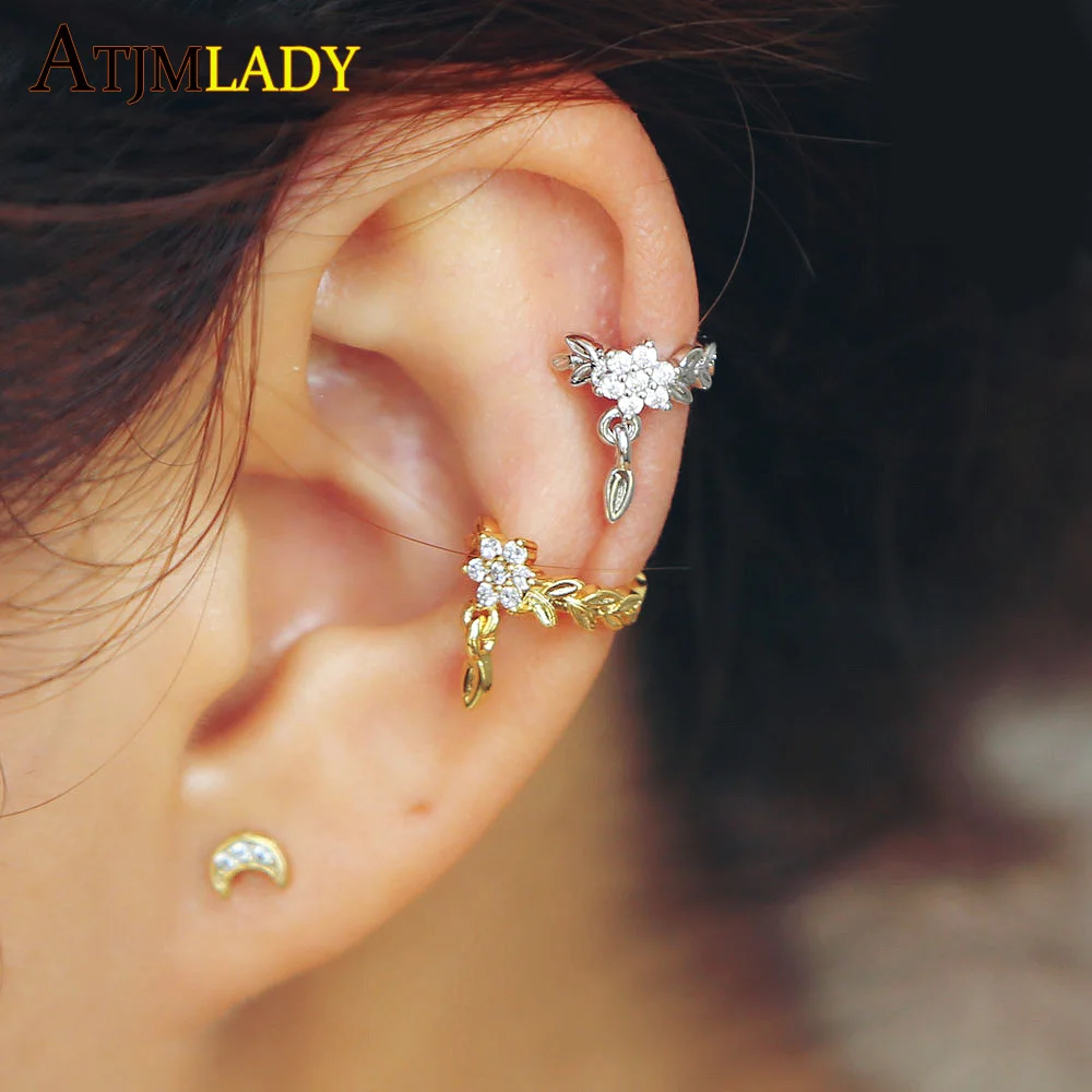

hot fashion leaf clip on earrings no pierced ear cuff pendientes de clip women minimal earrings ear jacketS wrap earcuff brincos