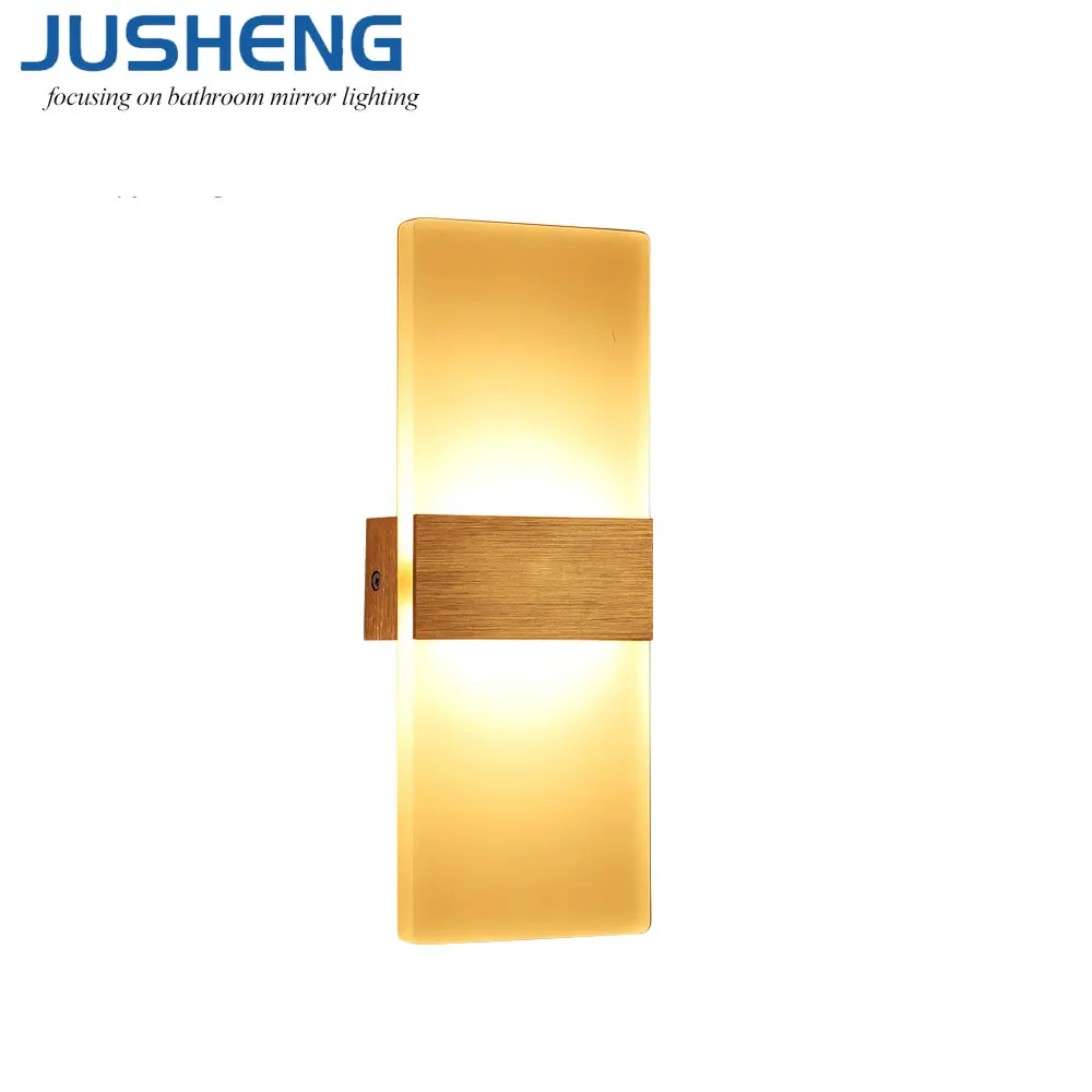 Newly Indoor LED Wall Lights 6W Bathroom Lighting High Quality Aluminum Base Acrylic Square Wall Lamps in Bedroom Living Room