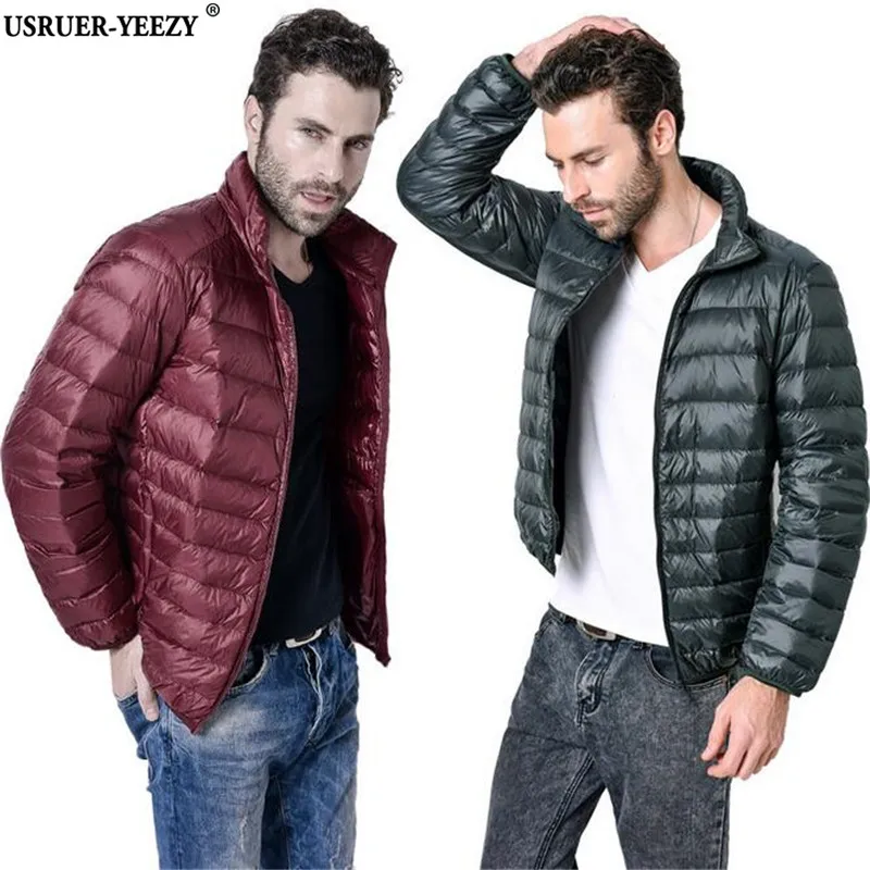 

Winter Jacket for Men 2017 Fashion Solid Color Parka Coat Thin Stand Collar Cotton Slim Warm Zipper Men's Winter Jackets & coats