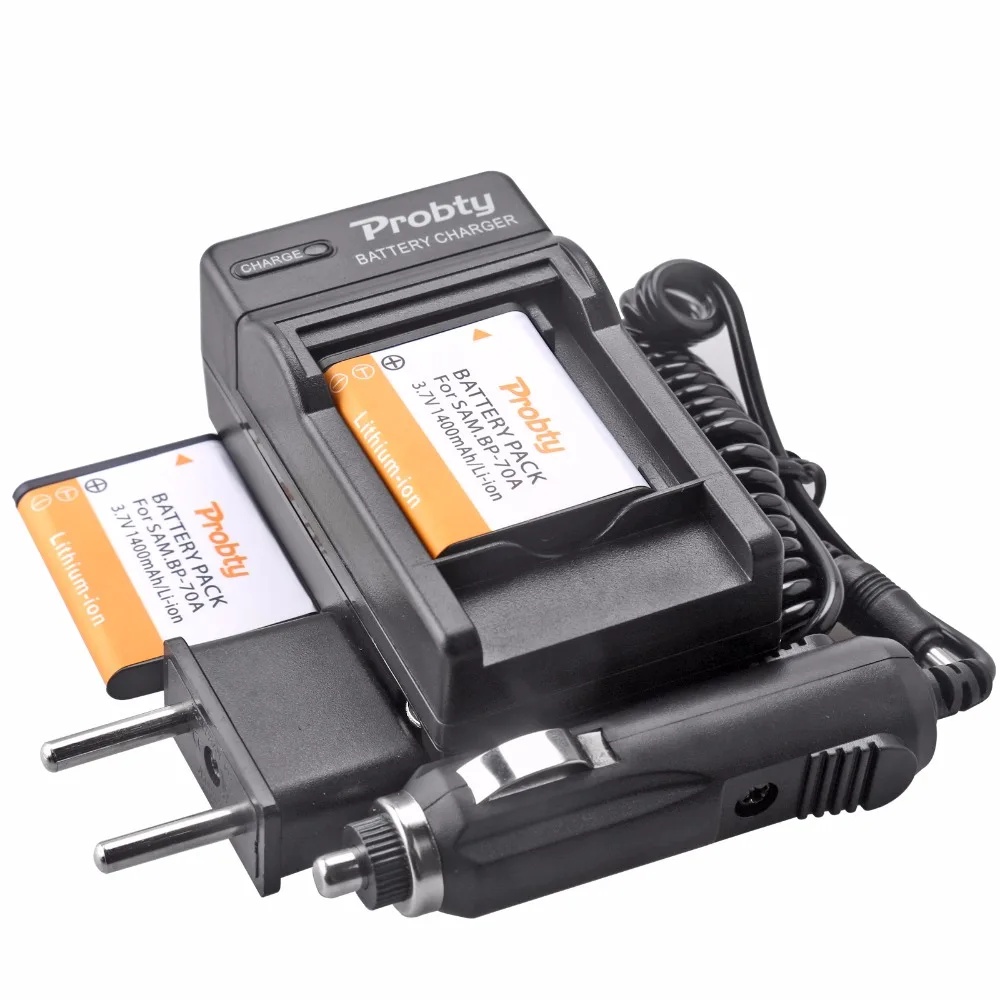 2 X Bp-70A Bp 70A Batterie + Caricabatterie Per Samsung Es65 Es67 Pl100 Pl101 Pl120 Pl121 Sl50 Sl600 Sl605 Sl630 Tl105 Tl110