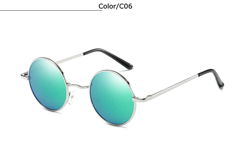 Tmall брендовые дизайнерские классические круглые солнцезащитные очки для мужчин и женщин, поляризованные металлические маленькие оправы, ретро стимпанк Солнцезащитные очки UV400 - Цвет линз: T810 C6 Green lens