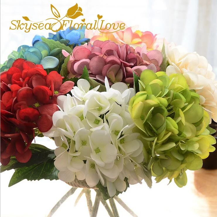 High quality single hydrangea artificial flowers decoration for wedding
