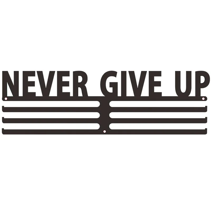 NEVER GIVE UP Черная Вешалка для спортивных медалей