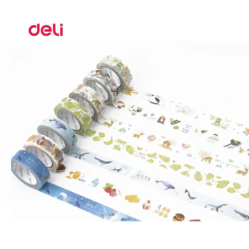 Deli 1 шт. Офисная клейкая лента бумага для рисования фруктов рыбок декоративная