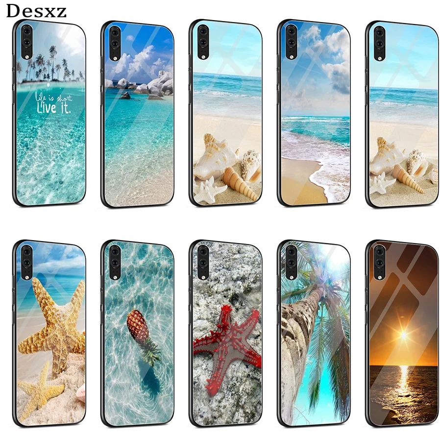 Стеклянный чехол Verano Playa Hawai для Huawei P30 P10 P20 Pro P Smart Mate 10 20 Lite Y6 Y9 Honor 7A 8X 9