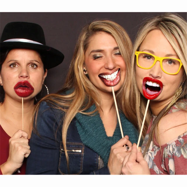 20Pcs/Set Adult Funny Lip Mouth DIY Photobooth Props Wedding Decoration DIY Photo Booth Birthday Party Decorations