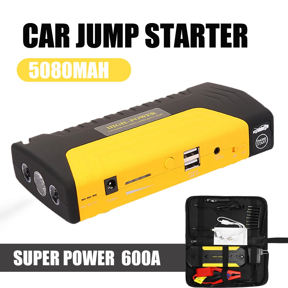 

50800mAh 12 V 600 A Multi-function Jump Starter USB Portable Power Bank Car Battery Booster Charger Starting Device
