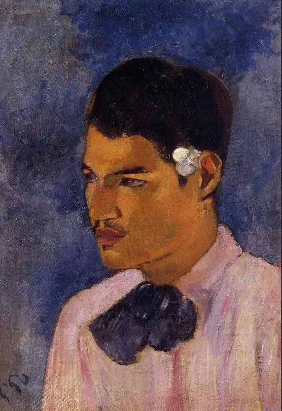 

High quality Oil painting Canvas Reproductions Young Man with a Flower Behind his Ear (1891) by Paul Gauguin hand painted