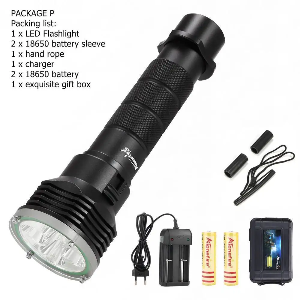 AloneFire DV35 подводный светильник для дайвинга 5 x cree XM-L L2 светодиодный 26650 фонарь светильник водонепроницаемый яркий светодиодный фонарь - Испускаемый цвет: Package P