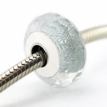 Se adapta a Pandora Pulseras 2016 verano Menta Helada Shimmer Granos de Cristal de Murano Original 100% 925 Plata Esterlina Encanto de la joyería DIY