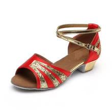 Блеск танцевальные туфли для девочек Для детей сальса для Бальных и латиноамериканских танцев; обувь для девочек практические занятия танцами обувь