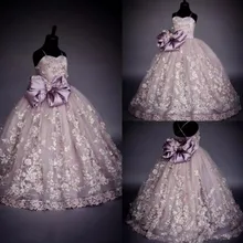 Роскошные платья принцессы на тонких бретельках с цветочным узором для девочек с бантом, бусинами и жемчужинами; детское длинное торжественное платье; Пышное Платье для девочек