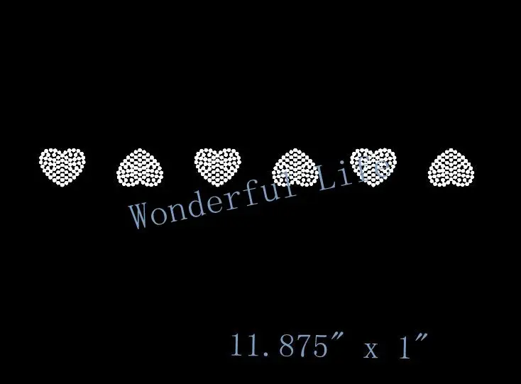 

Free shipping Strip of Hearts Rhinestone Template heat transfer