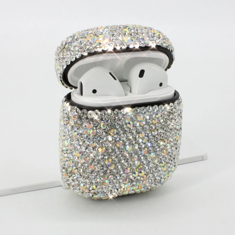 Роскошный сверкающий чехол с кристаллами декоративный чехол для Apple AirPods чехол Аксессуары беспроводной Bluetooth наушники защитный чехол сумка оболочка