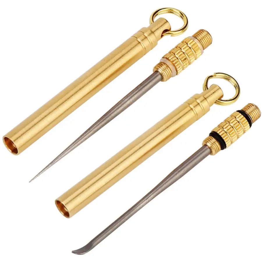 

Mini Brass Ear Spoon Toothpick Kits Titanium Alloy Ear Spoon & Toothpick Portable Outdoor Travel Camping Tools Kit