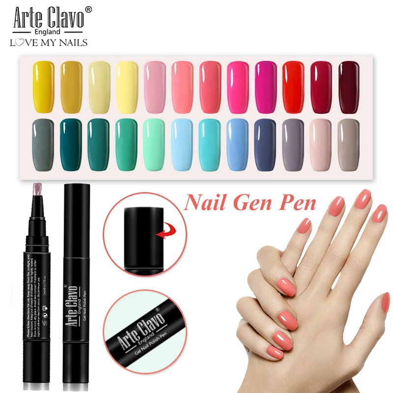 

Arte Clavo 5 ml Varnish Pen Gel Nail Polish 3 Steps UV Gel Varnish Semi Permanant Soak Off Hybrid Nail Art Manicure Gel Polish