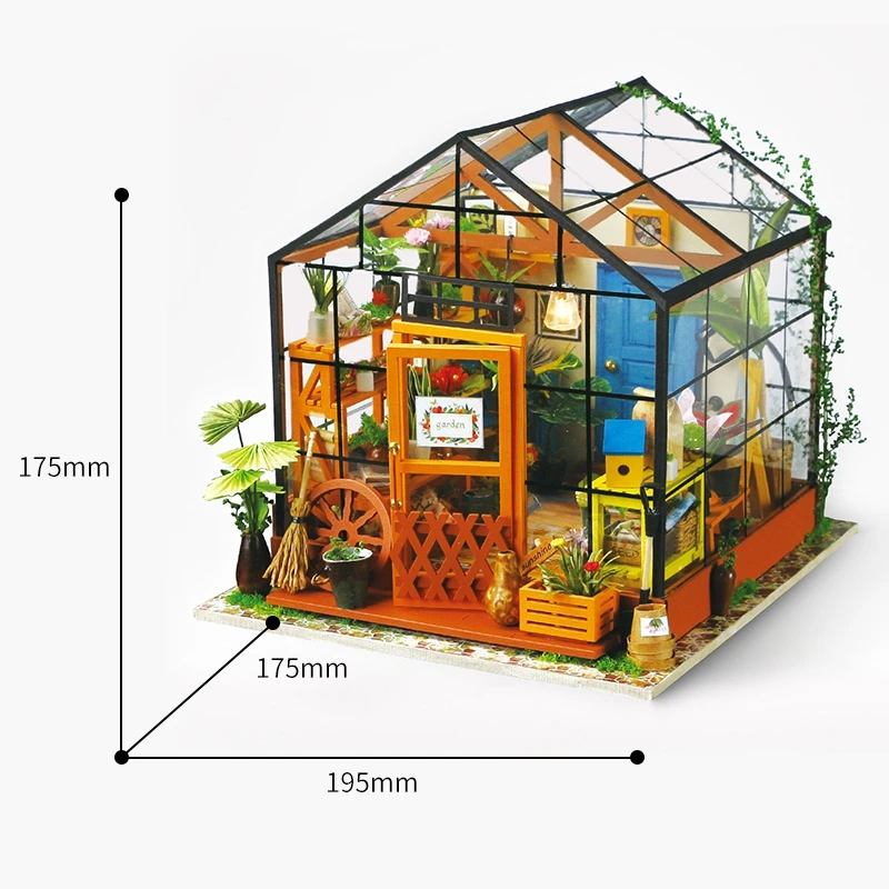 Миниатюрный Кукольный дом Robotime Сделай Сам Kathy's Green Garden с мебели для детей и взрослых, наборы для строительства кукольного домика DG104