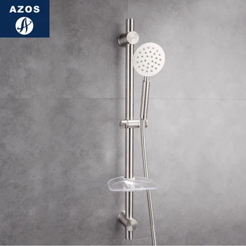 

Azos Shower Rod SUS304 Stainless Steel Stainless Steel Rise And Fall Rotatable Bracket Convenient Shower Room Round HSSJ020F
