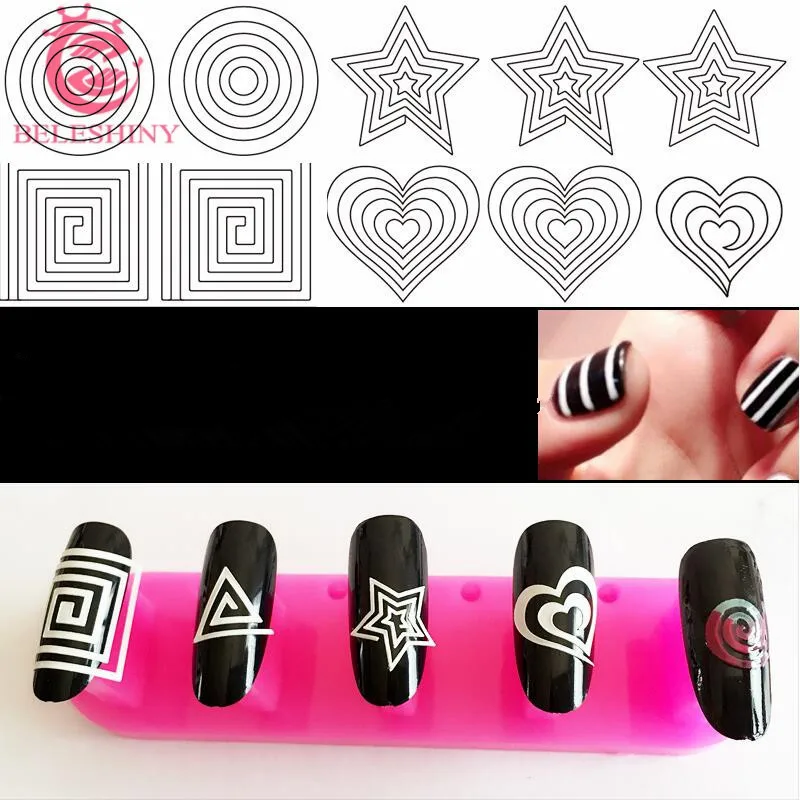 

BELESHINY 12pcs/lot French stickers 3d Beauty Sticker for Nails Decal Decorations Manicure Tips Beauty Nail Art Sticker