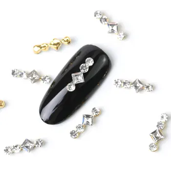 

2018 new 10 pieces crystal bright pearl nail rhinestone alloy Nail Art decorations glitter DIY 3D CJE nail jewelry pendant