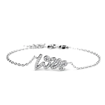 

La Monada Minimalist Fashion Jewelry Womens Accessories Word Love Hand Chain 925 Sterling Silver Charm Bracelets For Women Girls