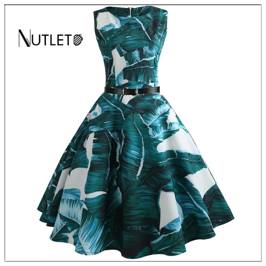 

Casual XL robes female rock avant-garde retro women's summer dress sleeveless A-print MIDI party dress