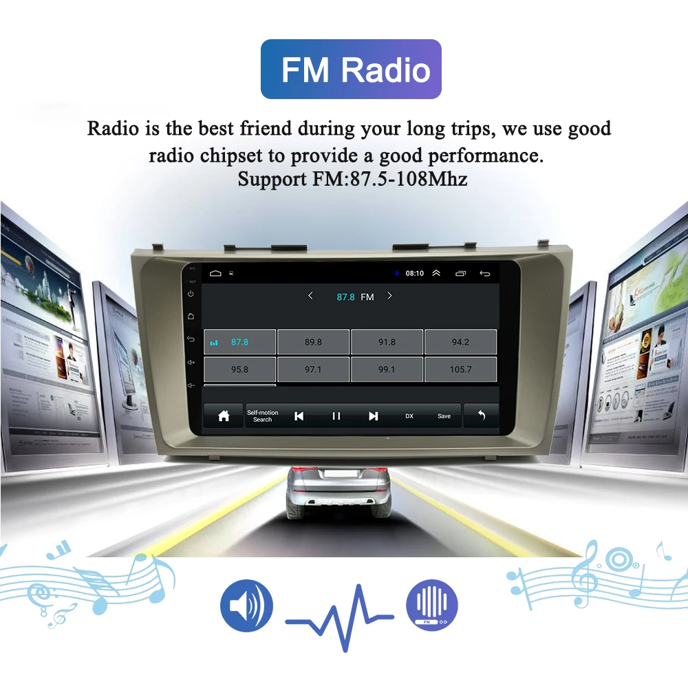 Flash Deal Navivox Android 8.1 Car Stereo GPS DVD Player For Toyota Camry 2008 2009 2010 2011 2Din GPS Navigation Car Radio Tapte Recorder 2