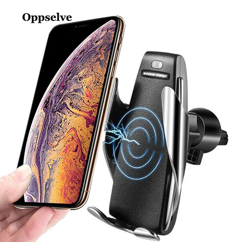 Qi автомобильное беспроводное зарядное устройство для iPhone 11 Pro Xs R X 8 samsung S10 S9 S8 интеллектуальное инфракрасное Быстрое беспроводное зарядное устройство Автомобильный держатель для телефона