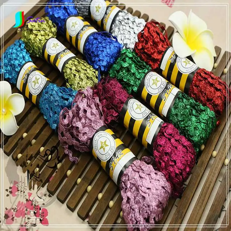 Wholesale Colorful Bright Wire S Wave Edge Lace For DIY Clothing/Sachet/Minority Clothing Collar/Clothes Hem Decorations S0075J | Дом и сад
