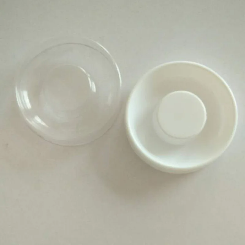 

100PCS Round Lashes Packing Boxes Eyelashes Packing Tray Eyelashes Packaging Transparent Lid Clear White Trays Eye Lash Tray DIY
