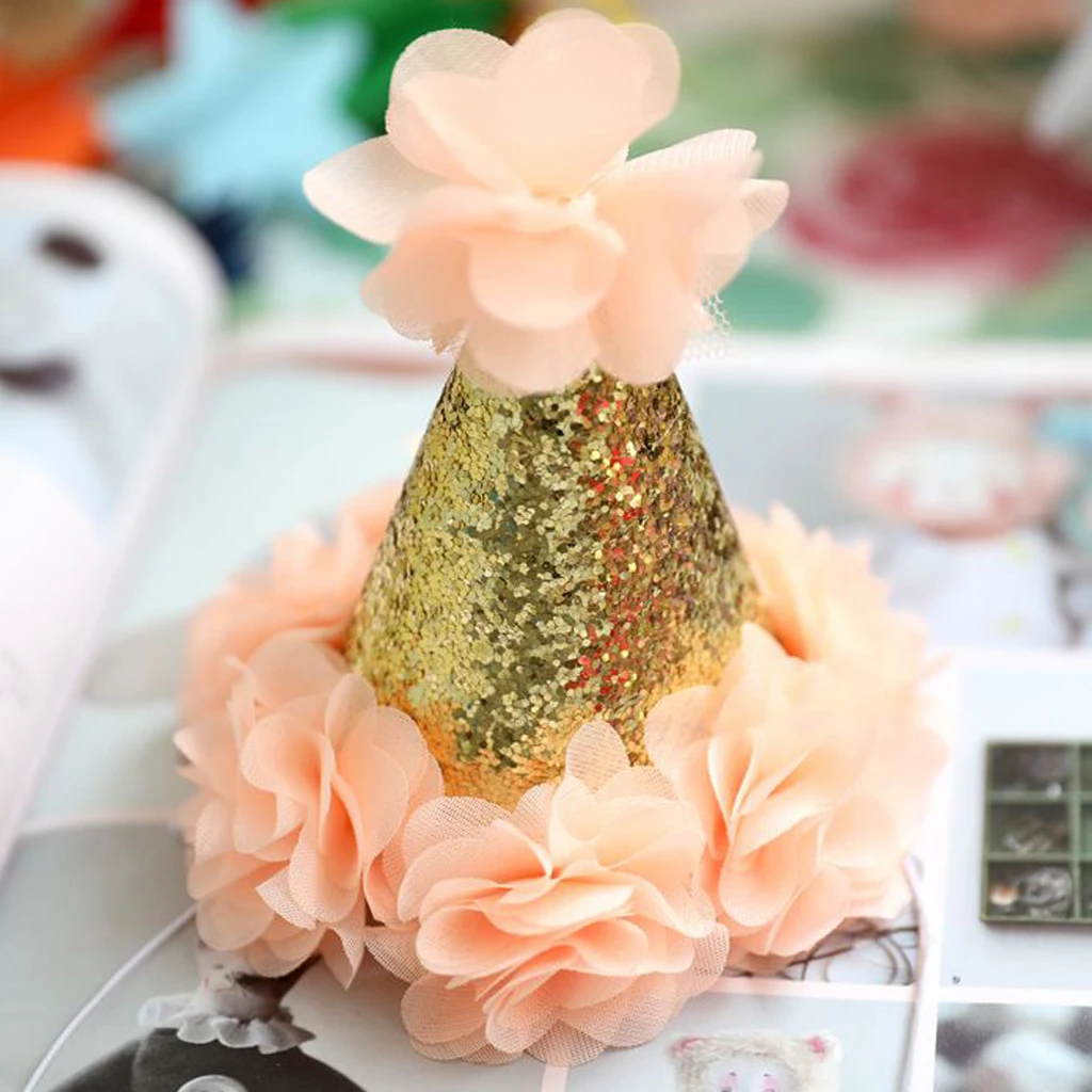 MagiDeal Kid 1st Birthday Flower Hats Cap Crown Prince Princess Comfortable Cap Headwear Photography Prop Holiday DIY Decoration