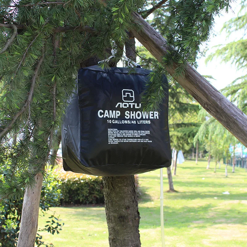 40L Портативная сумка для душа на солнечных батареях с подогревом, сумка для хранения воды для кемпинга, путешествий, пеших прогулок